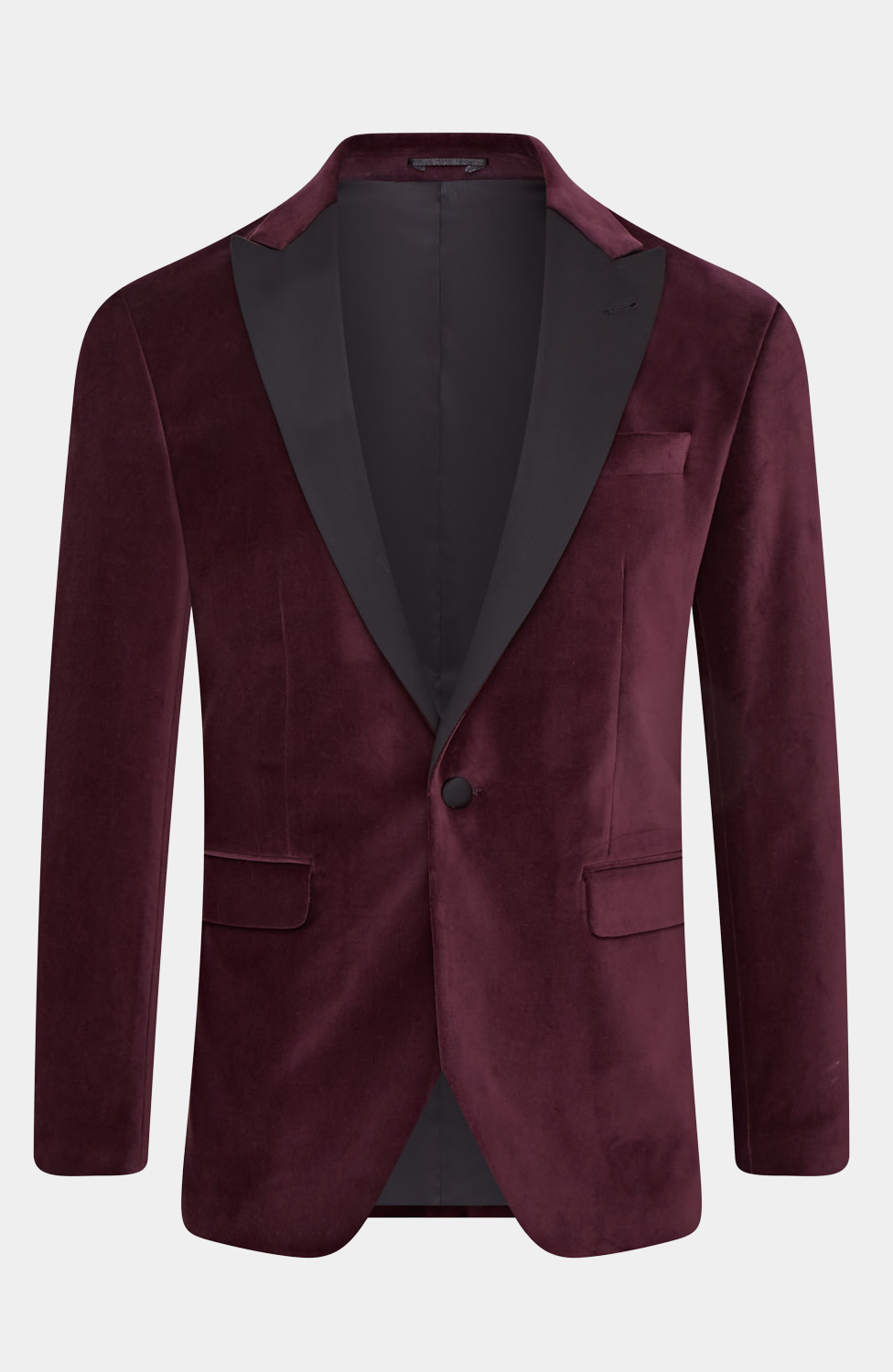 BURGUNDY VELVET TUXEDO JACKET